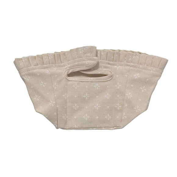 New Longaberger SM Small Key Fabric Liner in Natural Cream Tan White Print NWT - Picture 1 of 7